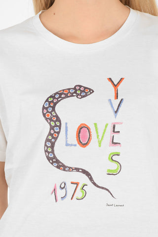 t-shirt girocollo con stampa