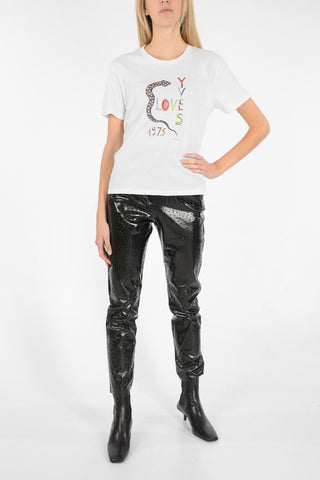 t-shirt girocollo con stampa