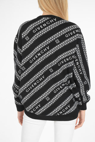 wool all-over logo embroidered crew-neck sweater
