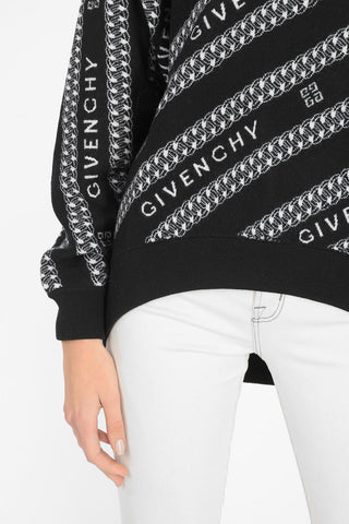 wool all-over logo embroidered crew-neck sweater