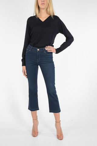 Mid-rise waist SELENA bootcut cropped jeans