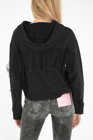 cropped sweatshirt with hood