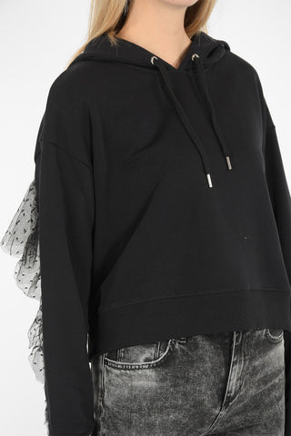 cropped sweatshirt with hood