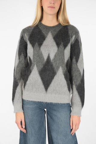 crew-neck aran sweater