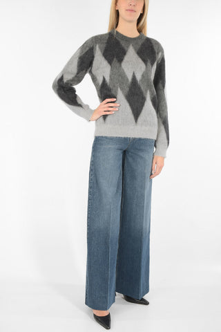 crew-neck aran sweater