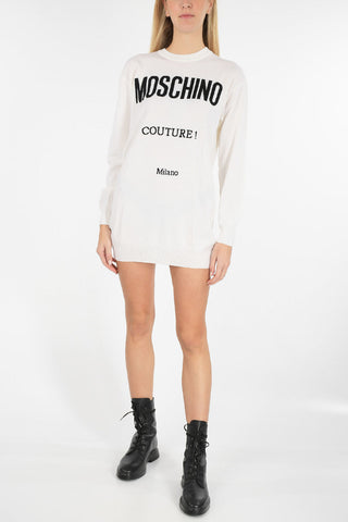COUTURE! vestito in maglia mini con ricamo
