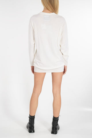 COUTURE! vestito in maglia mini con ricamo