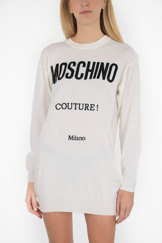 COUTURE! vestito in maglia mini con ricamo