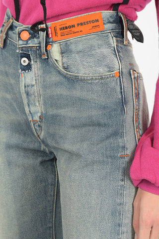 HERON PRESTON jeans slim fit 501 stone washed a vita regolare