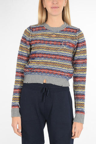 MM0 Vintage effect crew-neck sweater