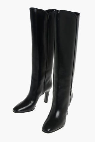 9cm Leather JANE Pull on Boots