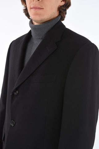 3 Buttons Cashmere Coat with Flap Pockets