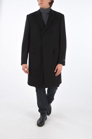 3 Buttons Cashmere Coat with Flap Pockets