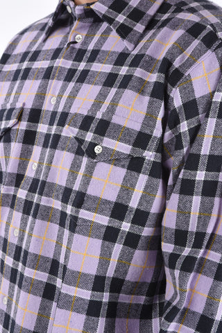 Camicia di Flanella Tartan con Collo Francese