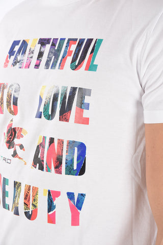 Crew Neck LOVE AND BEAUTY Printed T-Shirt