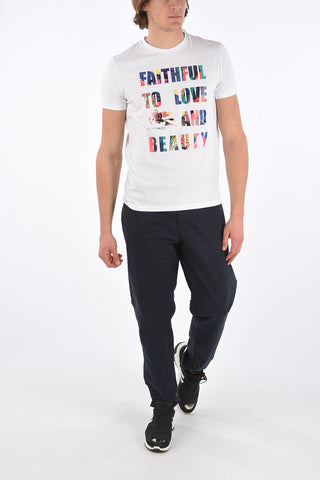 Crew Neck LOVE AND BEAUTY Printed T-Shirt