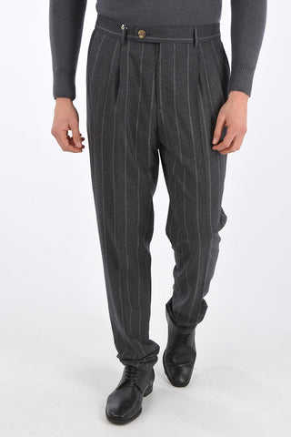pinstriped side vents 3-button suit