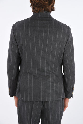 pinstriped side vents 3-button suit