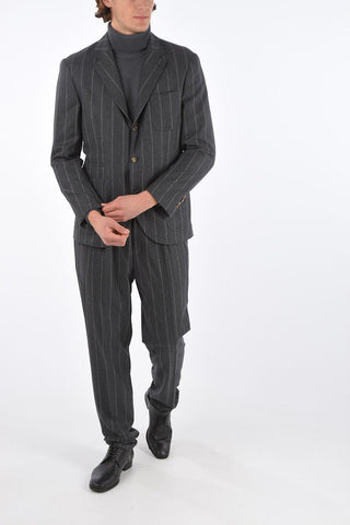 pinstriped side vents 3-button suit