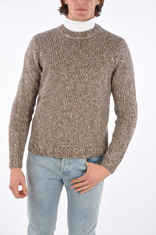 Crew Neck Tweed Wool Pullover