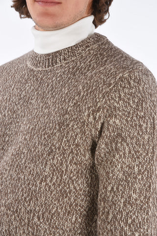 Crew Neck Tweed Wool Pullover