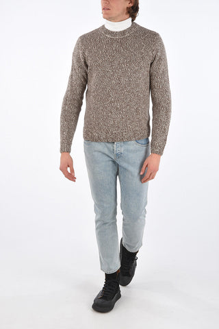 Crew Neck Tweed Wool Pullover