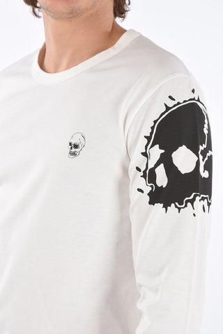 Long-Sleeved Crew Neck Sweater with Prints