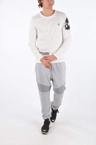 Long-Sleeved Crew Neck Sweater with Prints