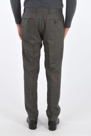 district check wool pants
