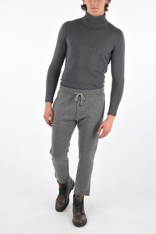 cashmere blend drawstring waist jogger pants