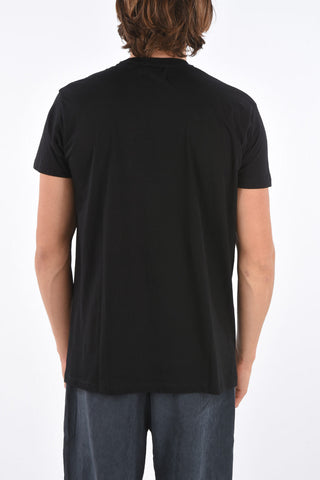 Crew Neck Cotton T-Shirt with Printed Logo