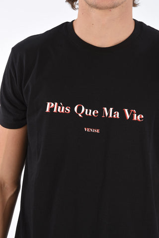 Crew Neck Cotton T-Shirt with Printed Logo