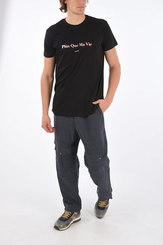Crew Neck Cotton T-Shirt with Printed Logo