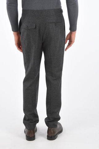 wool single pleat trousers