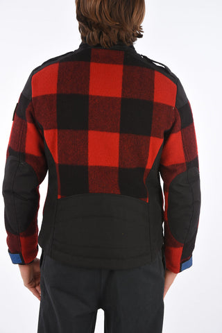 check MOTORBIKE full zip outerwear jacket