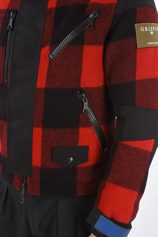 check MOTORBIKE full zip outerwear jacket