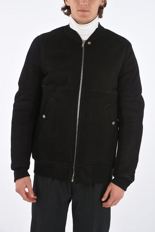 leather full zip bomber