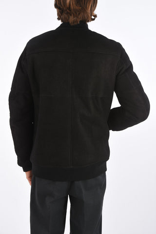 leather full zip bomber