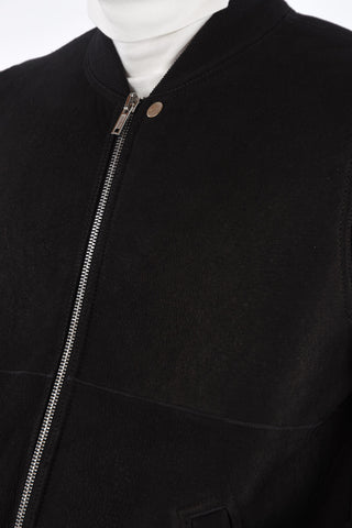 leather full zip bomber