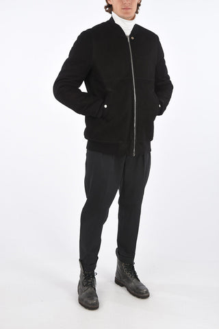 leather full zip bomber