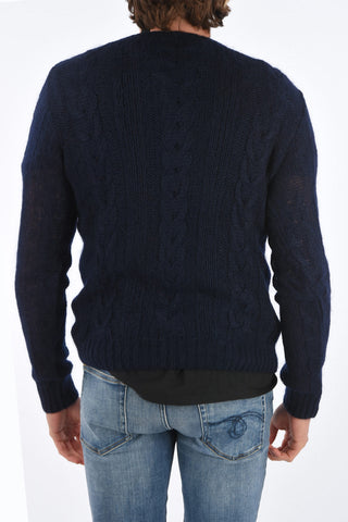 maglia a trecce girocollo