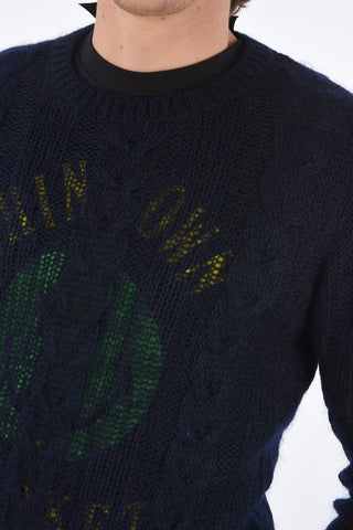 maglia a trecce girocollo