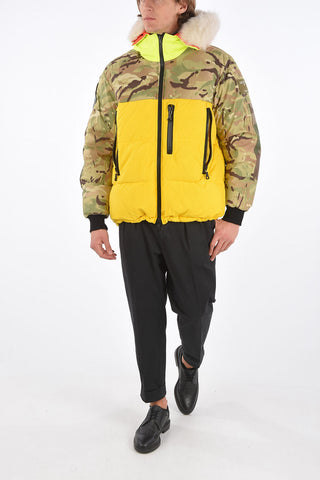 hooded reversible down jacket