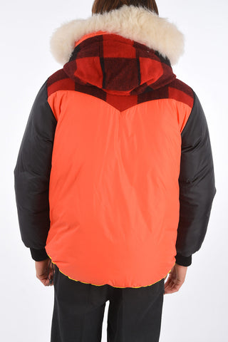 hooded reversible down jacket