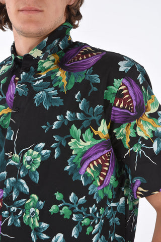 Short-sleeved Floral Patterned Shirt