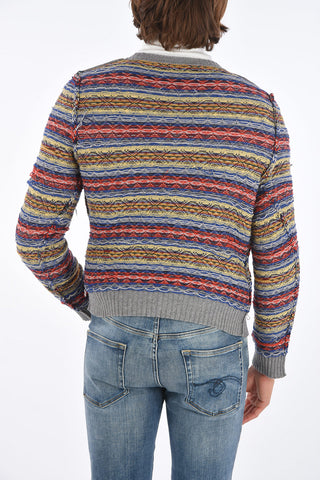 MM10 Vintage effect V-neck sweater