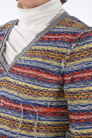 MM10 Vintage effect V-neck sweater