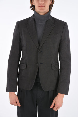 MAN pinstriped center vent 2-button blazer