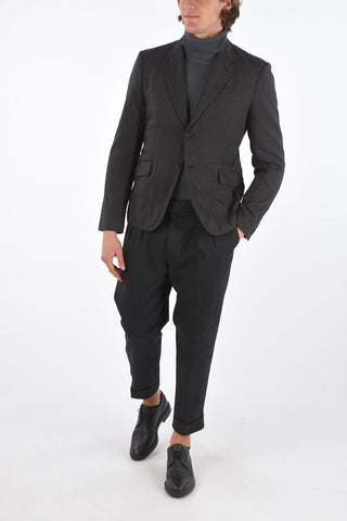 MAN pinstriped center vent 2-button blazer