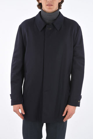 Single-breasted Wool Coat with Hidden Buttoning